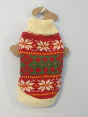 NWT size SMALL dog NEW sweater WORLD MARKET knit pet fair isle red cute warm